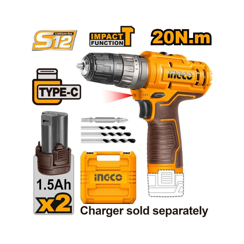 TRAPANO A PERC. A BATTERIA 12V C/2 BATTERIE CIDLI12202e TRAPANO A PERC. A BATTERIA 12V C/2 BATTERIE CIDLI12202e
