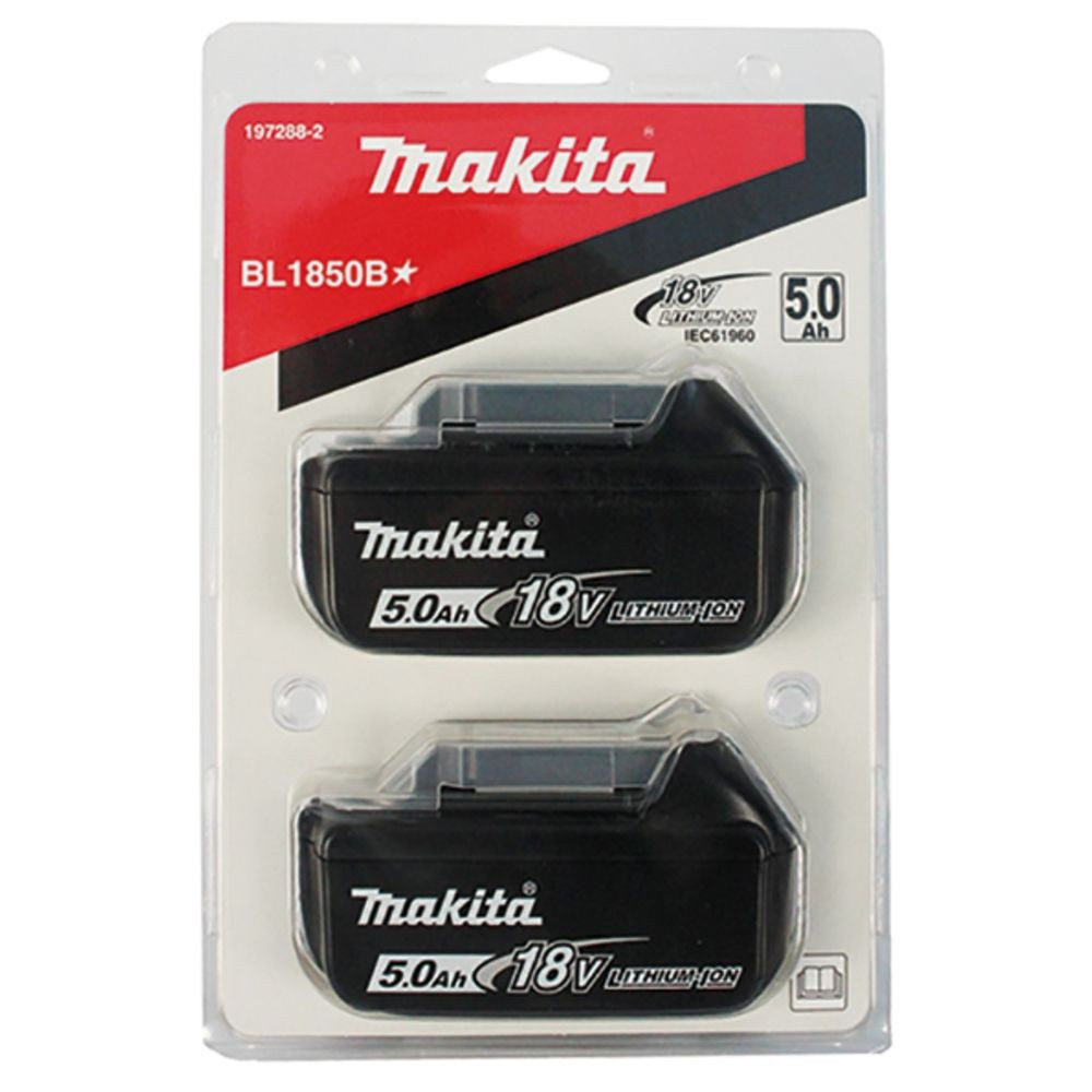 2Batterie BL1850B 5,0 Ah18V Twinpack Makita 197288-2 2Batterie BL1850B 5,0 Ah18V Twinpack Makita 197288-2