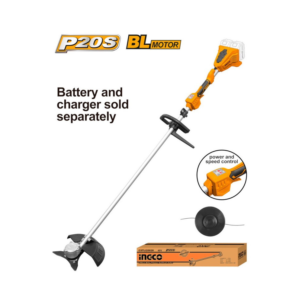 Tagliaerba Decespugliatore a Batteria INGCO P20S BL Motor 40V (CSTLI20028) Tagliaerba Decespugliatore a Batteria INGCO P20S BL Motor 40V (CSTLI20028)