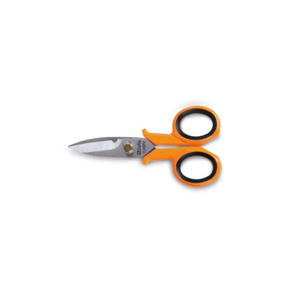 Forbici per elettricisti lame diritte in acciaio inossidabile con microdentatura BETA 1128BMX Forbici per elettricisti lame diritte in acciaio inossidabile con microdentatura BETA 1128BMX