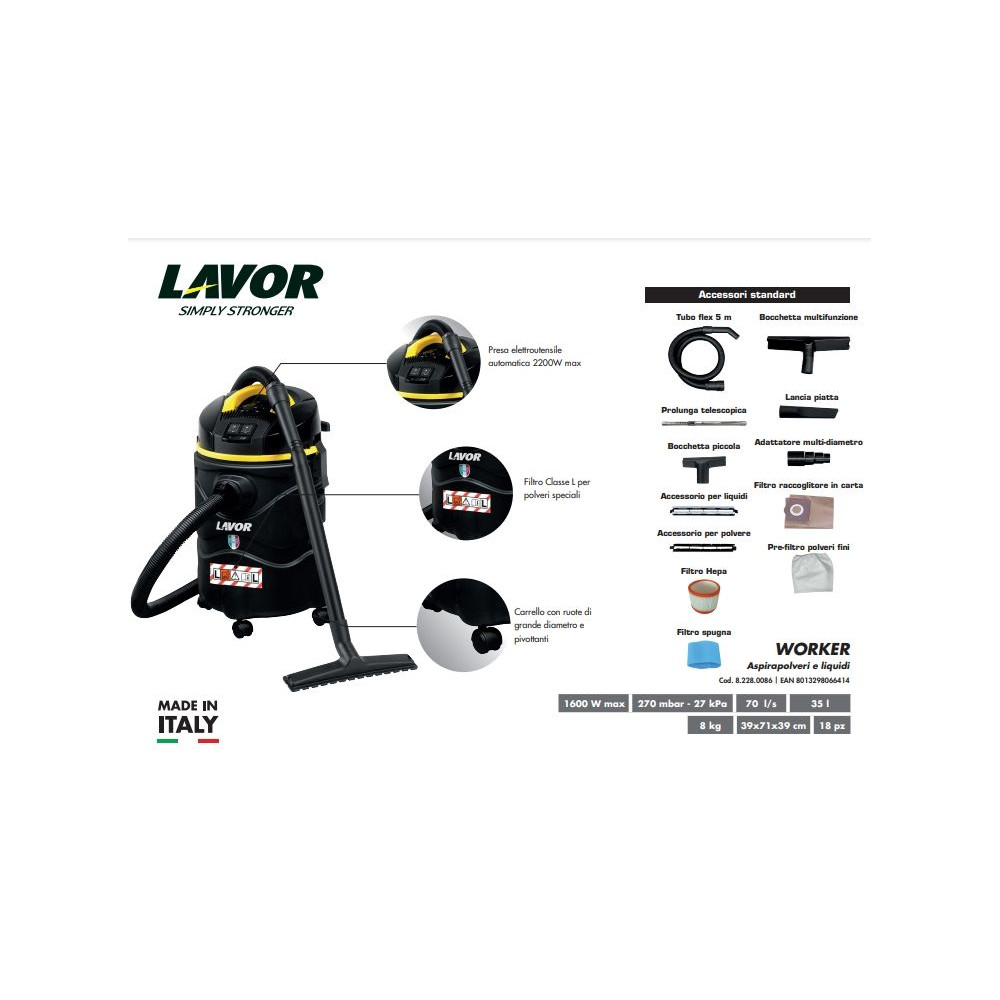 aspirapolvere 35pe wet&dry lavor worker pro aspirapolvere 35pe wet&dry lavor worker pro