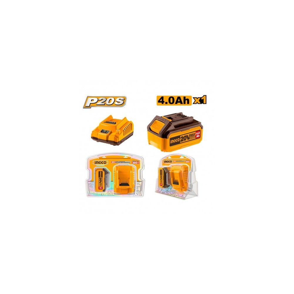 KIT BATTERIA + CARICABATTERIE 4Ah INGCO (FBLI2002+FCLI2001E) 