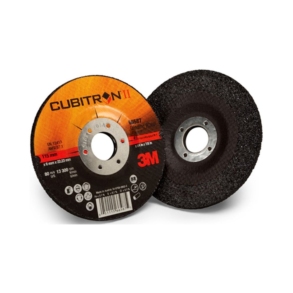 Dischi abrasivi da sbavo 3M Cubitron II T27 125mm a centro depresso (20pz) 7mm Dischi abrasivi da sbavo 3M Cubitron II T27 125mm a centro depresso (20pz) 7mm