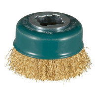 Spazzola X-LOCK a tazza Ø 75mm filo inox rivestito in ottone ondulato MAKITA D-73433