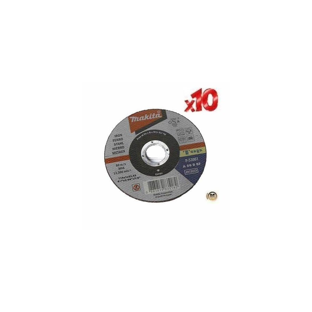 10 DISCHI PER TAGLIO INOX MM.125 MAKITA P-53045 10 DISCHI PER TAGLIO INOX MM.125 MAKITA P-53045
