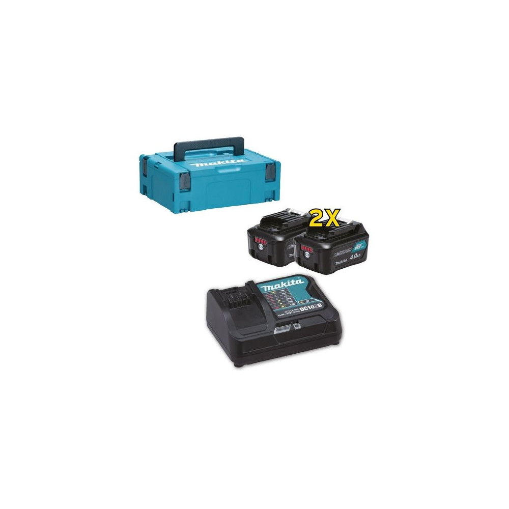 KIT ENERGY 197641-2 Fornito con 2 batterie 12Vmax 4,0Ah (BL1041B), caricabatterie DC10SB, valigetta MAKPA