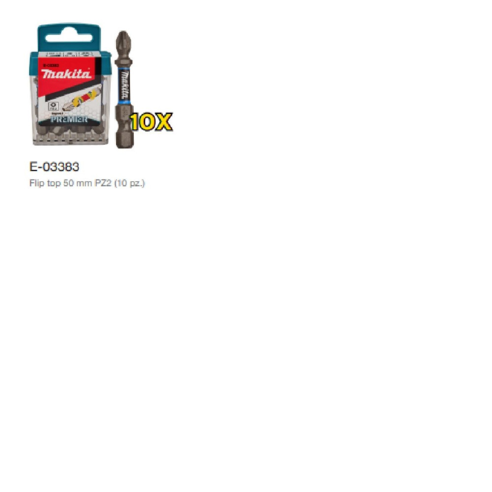 KIT 10 PEZZI INSERTI MAKITA E-03383 CROCE PZ2-50MM OZIDRIVE LINEA PREMIER IMPACT KIT 10 PEZZI INSERTI MAKITA E-03383 CROCE PZ2-50MM OZIDRIVE LINEA PREMIER IMPACT