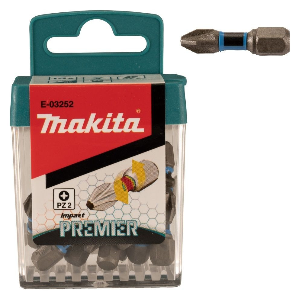 KIT 15 PEZZI INSERTI Makita E-03252 Croce Pozidriv PZ 2 linea premier impact KIT 15 PEZZI INSERTI Makita E-03252 Croce Pozidriv PZ 2 linea premier impact