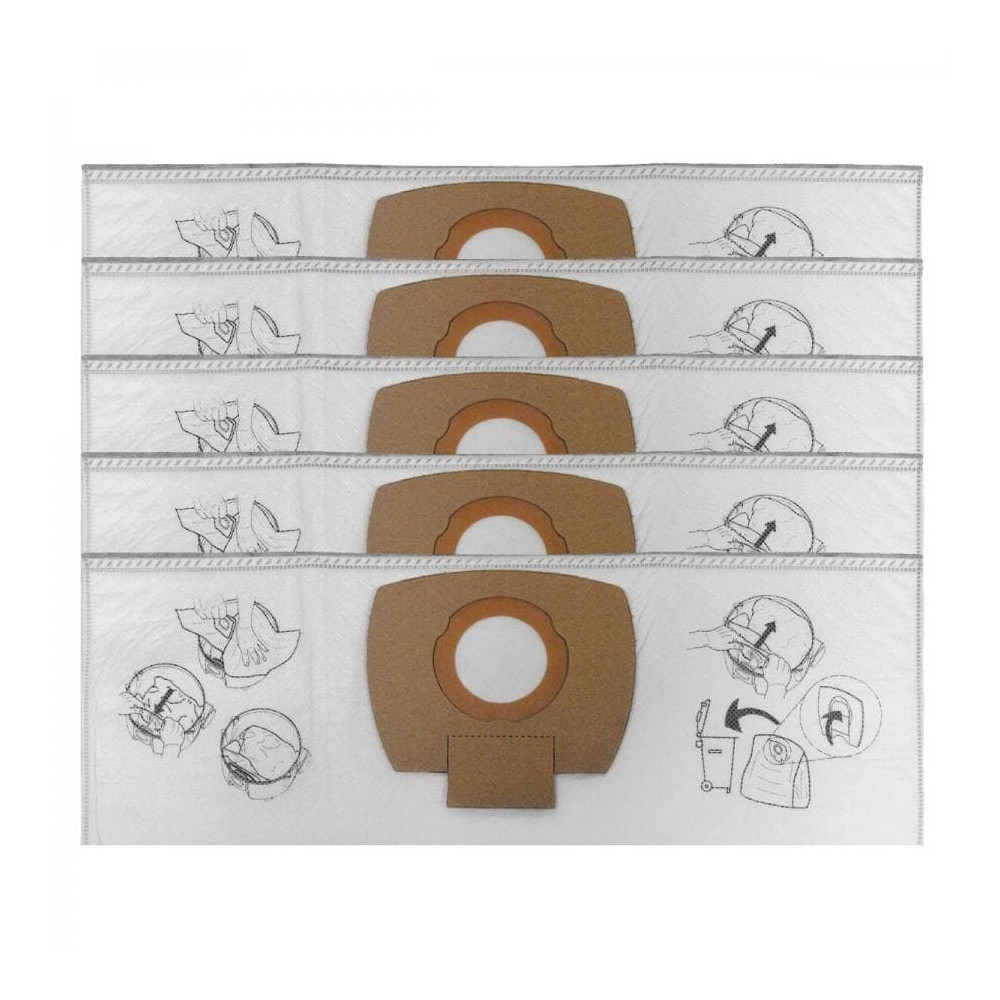 Confezione sacchi tessuto non tessuto per aspirapolvere pz 5 Makita P-72899 Confezione sacchi tessuto non tessuto per aspirapolvere pz 5 Makita P-72899