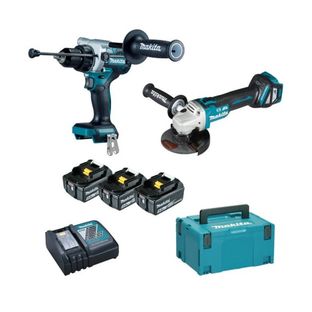 Makita Kit avvitatore e smerigliatrice dlx2435tj 3 batteria x 5amp  