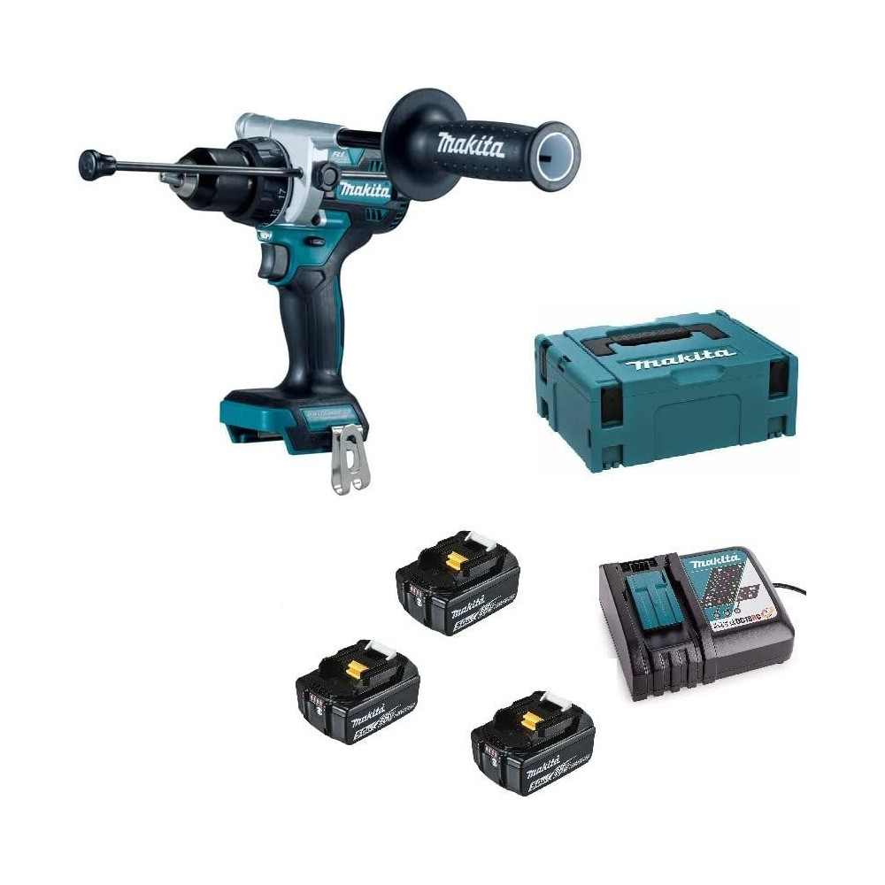 Makita DHP486RT3J Trapano avvitatore a percussione a batteria 3 batterie 5ah  18v