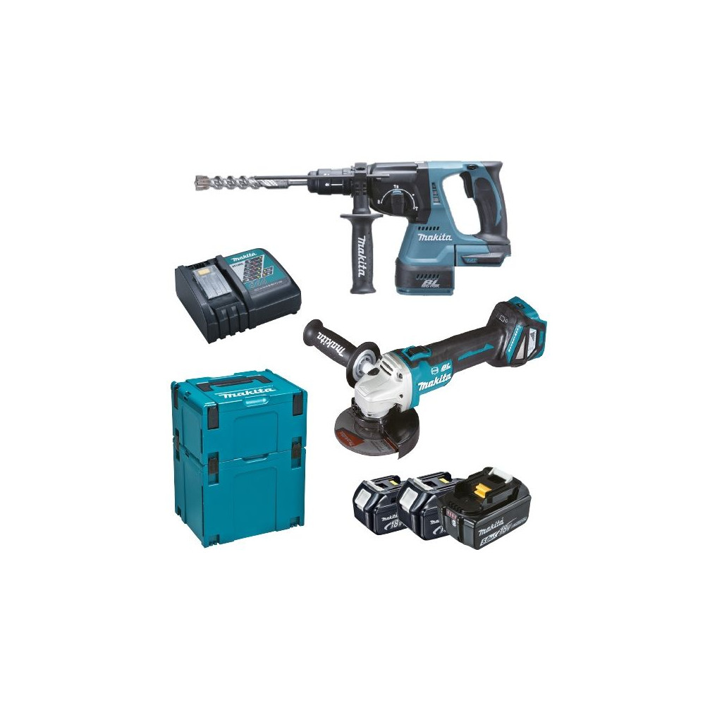 Kit Martello perforatore + Smerigliatrice Makita DLX2256tj1 Kit Martello perforatore + Smerigliatrice Makita DLX2256tj1
