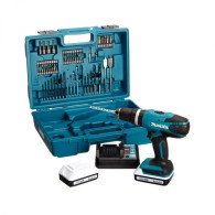 HP457DWE10 Trapano avvitatore a percussione 18 V MAKITA con accessori 74 Pz