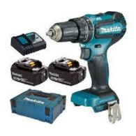 TRAPANO AVVITATORE PERCUSSIONE 18V MAKITA DHP485RTJ +CARICABATTERIA 2BATTERIE X5,0AH+MACPAC