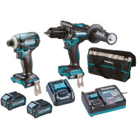 Combo Kit XGT DK0114G201 makita, trapano avvitatore,+ avvitatore impulsi +2 batterie da4 ah+ caricabatterie • BORSONE
