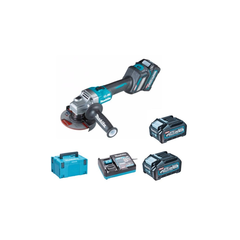 SMERIGLIATRICE ANGOLARE 125mm 40vmax MAKITA GA023GM201 2 BATTERIE 4,0AH+CARICABATTERIE+MACPAC SMERIGLIATRICE ANGOLARE 125mm 40vmax MAKITA GA023GM201 2 BATTERIE 4,0AH+CARICABATTERIE+MACPAC