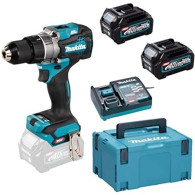 trapano avvitatore con percussione 40V MAKITA HP002GD201 con 2batterie da 2,5 ah+caricabatterie valigetta