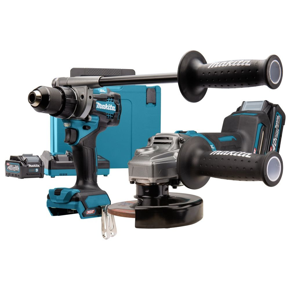 Combo Kit XGT®, 40Vmax, DK0124G201 makita trapano avvitatore, smerigliatrice angolare 2 batterie 4 ah MAKPAC tipo 4 Combo Kit XGT®, 40Vmax, DK0124G201 makita trapano avvitatore, smerigliatrice angolare 2 batterie 4 ah MAKPAC tipo 4