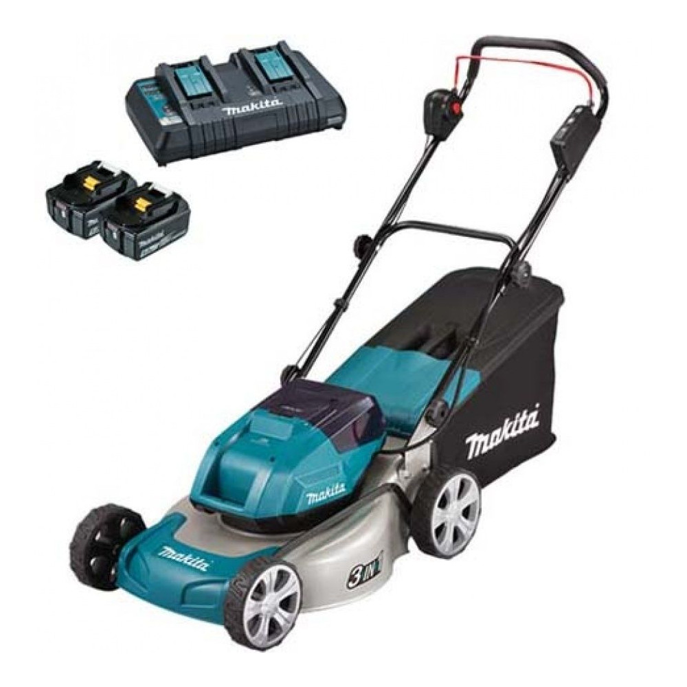 Rasaerba a batteria 36v Makita DLM460PT2 con 2 batterie da 5ah 18v + caricabatterie Rasaerba a batteria 36v Makita DLM460PT2 con 2 batterie da 5ah 18v + caricabatterie