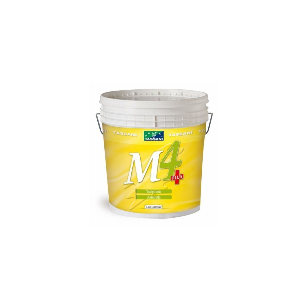 IDROPITTURA TRASPIRANTE ANTIMUFFA TASSANI M4 PLUS 14 LITRI COD.3130 IDROPITTURA TRASPIRANTE ANTIMUFFA TASSANI M4 PLUS 14 LITRI COD.3130