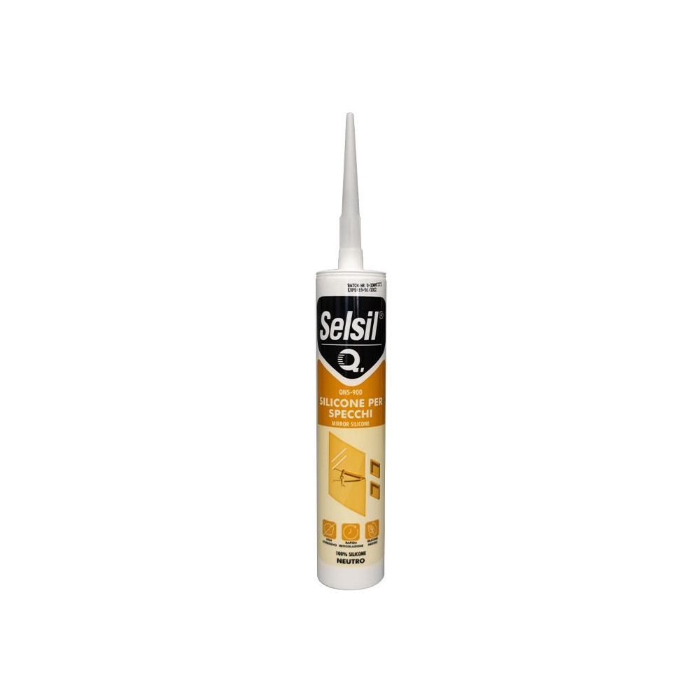 SILICONE ACETICO NEUTRO PER SPECCHI TRASPARENTI SELQAC 310ML ART.001800 SILICONE ACETICO NEUTRO PER SPECCHI TRASPARENTI SELQAC 310ML ART.001800