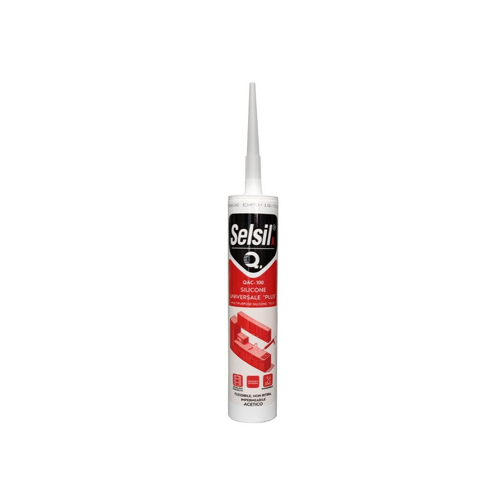 SILICONE ACETICO PLUS TRASPARENTE SELQAC 280ML ART.000300 SILICONE ACETICO PLUS TRASPARENTE SELQAC 280ML ART.000300